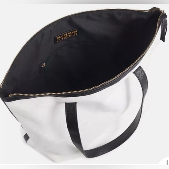 NWT Walter Barker Carly Bag Classic Canvas and Vegan Leather Tote - Picture 5 of 6